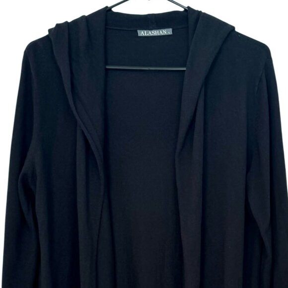 Alashan Cotton Cashmere Hooded Long Open Front Cardigan - Picture 3 of 6